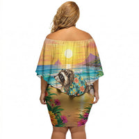 Hot Jimothy Summer Off Shoulder Short Dress Funny Seattle Raccoon