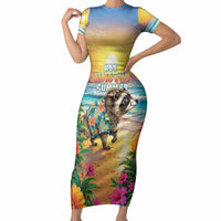 Hot Jimothy Summer Short Sleeve Bodycon Dress Funny Seattle Raccoon
