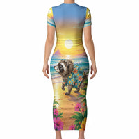 Hot Jimothy Summer Short Sleeve Bodycon Dress Funny Seattle Raccoon