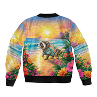 Hot Jimothy Summer Sleeve Zip Bomber Jacket Funny Seattle Raccoon