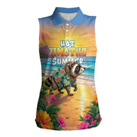 Hot Jimothy Summer Women Sleeveless Polo Shirt Funny Seattle Raccoon