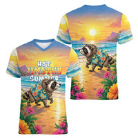 Hot Jimothy Summer Women V-Neck T-Shirt Funny Seattle Raccoon