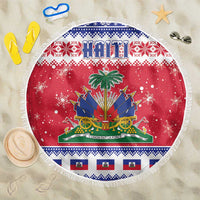 Haiti Christmas Beach Blanket Coat Of Arms Jwaye Nwel - Wonder Print Shop