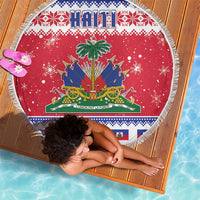 Haiti Christmas Beach Blanket Coat Of Arms Jwaye Nwel - Wonder Print Shop