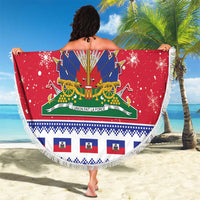 Haiti Christmas Beach Blanket Coat Of Arms Jwaye Nwel - Wonder Print Shop