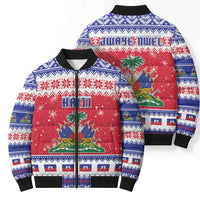 Haiti Christmas Bomber Puffer Jacket Coat Of Arms Jwaye Nwel - Wonder Print Shop