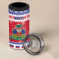 Haiti Christmas 4 in 1 Can Cooler Tumbler Coat Of Arms Jwaye Nwel - Wonder Print Shop