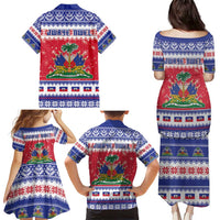 Haiti Christmas Family Matching Puletasi and Hawaiian Shirt Coat Of Arms Jwaye Nwel - Wonder Print Shop