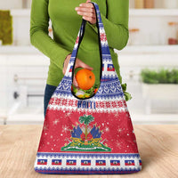 Haiti Christmas Grocery Bag Coat Of Arms Jwaye Nwel - Wonder Print Shop