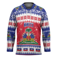 Haiti Christmas Hockey Jersey Coat Of Arms Jwaye Nwel - Wonder Print Shop
