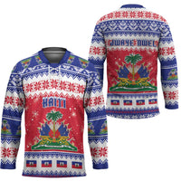 Haiti Christmas Hockey Jersey Coat Of Arms Jwaye Nwel - Wonder Print Shop