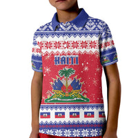 Haiti Christmas Kid Polo Shirt Coat Of Arms Jwaye Nwel - Wonder Print Shop