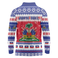 Haiti Christmas Long Sleeve Polo Shirt Coat Of Arms Jwaye Nwel - Wonder Print Shop