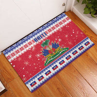 Haiti Christmas Rubber Doormat Coat Of Arms Jwaye Nwel - Wonder Print Shop
