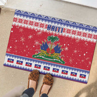 Haiti Christmas Rubber Doormat Coat Of Arms Jwaye Nwel - Wonder Print Shop