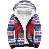Haiti Christmas Sherpa Hoodie Coat Of Arms Jwaye Nwel - Wonder Print Shop