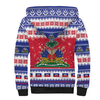 Haiti Christmas Sherpa Hoodie Coat Of Arms Jwaye Nwel - Wonder Print Shop