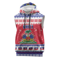 Haiti Christmas Sleeveless Hoodie Coat Of Arms Jwaye Nwel - Wonder Print Shop