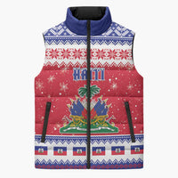 Haiti Christmas Sleeveless Puffer Jacket Coat Of Arms Jwaye Nwel - Wonder Print Shop