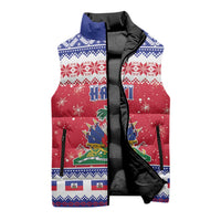 Haiti Christmas Sleeveless Puffer Jacket Coat Of Arms Jwaye Nwel - Wonder Print Shop