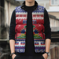 Haiti Christmas Sleeveless Puffer Jacket Coat Of Arms Jwaye Nwel - Wonder Print Shop