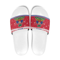 Haiti Christmas Slide Sandals Coat Of Arms Jwaye Nwel - Wonder Print Shop