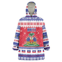 Haiti Christmas Wearable Blanket Hoodie Coat Of Arms Jwaye Nwel - Wonder Print Shop