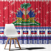 Haiti Christmas Window Curtain Coat Of Arms Jwaye Nwel - Wonder Print Shop