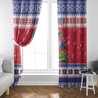 Haiti Christmas Window Curtain Coat Of Arms Jwaye Nwel - Wonder Print Shop