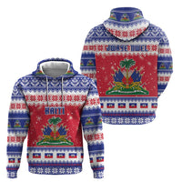 Haiti Christmas Zip Hoodie Coat Of Arms Jwaye Nwel - Wonder Print Shop