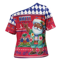Haiti Christmas Cross Shoulder Shirt Haitian Santa Jwaye Nwel - Wonder Print Shop