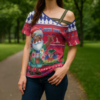 Haiti Christmas Cross Shoulder Shirt Haitian Santa Jwaye Nwel - Wonder Print Shop