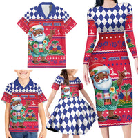 Haiti Christmas Family Matching Long Sleeve Bodycon Dress and Hawaiian Shirt Haitian Santa Jwaye Nwel - Wonder Print Shop