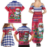 Haiti Christmas Family Matching Summer Maxi Dress and Hawaiian Shirt Haitian Santa Jwaye Nwel - Wonder Print Shop
