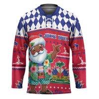 Haiti Christmas Hockey Jersey Haitian Santa Jwaye Nwel - Wonder Print Shop