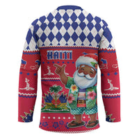 Haiti Christmas Hockey Jersey Haitian Santa Jwaye Nwel - Wonder Print Shop