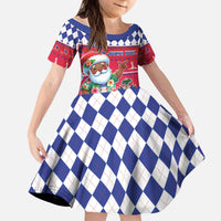 Haiti Christmas Kid Short Sleeve Dress Haitian Santa Jwaye Nwel - Wonder Print Shop