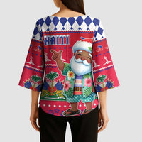 Haiti Christmas Kimono Sleeve Blouse Haitian Santa Jwaye Nwel - Wonder Print Shop