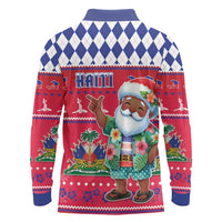 Haiti Christmas Long Sleeve Polo Shirt Haitian Santa Jwaye Nwel - Wonder Print Shop
