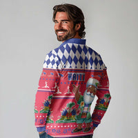 Haiti Christmas Long Sleeve Polo Shirt Haitian Santa Jwaye Nwel - Wonder Print Shop