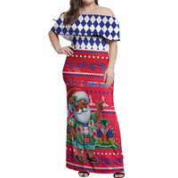 Haiti Christmas Off Shoulder Maxi Dress Haitian Santa Jwaye Nwel - Wonder Print Shop