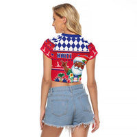Haiti Christmas Raglan Cropped T Shirt Haitian Santa Jwaye Nwel - Wonder Print Shop