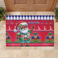 Haiti Christmas Rubber Doormat Haitian Santa Jwaye Nwel - Wonder Print Shop