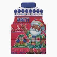 Haiti Christmas Sleeveless Puffer Jacket Haitian Santa Jwaye Nwel - Wonder Print Shop