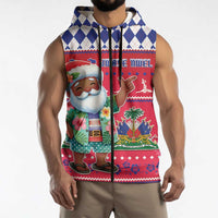 Haiti Christmas Sleeveless Zip Hoodie Haitian Santa Jwaye Nwel - Wonder Print Shop