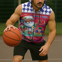 Haiti Christmas Sleeveless Zip Hoodie Haitian Santa Jwaye Nwel - Wonder Print Shop