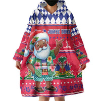 Haiti Christmas Wearable Blanket Hoodie Haitian Santa Jwaye Nwel - Wonder Print Shop