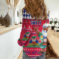 Haiti Christmas Women Casual Shirt Haitian Santa Jwaye Nwel - Wonder Print Shop
