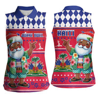 Haiti Christmas Women Sleeveless Polo Shirt Haitian Santa Jwaye Nwel - Wonder Print Shop