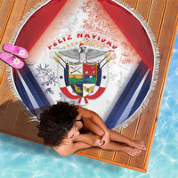 Panama Christmas Beach Blanket Coat Of Arms Santa Harpy - Wonder Print Shop